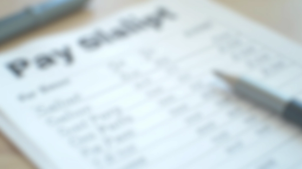 Close-up of payslip document showing gross and net salary sections highlighted