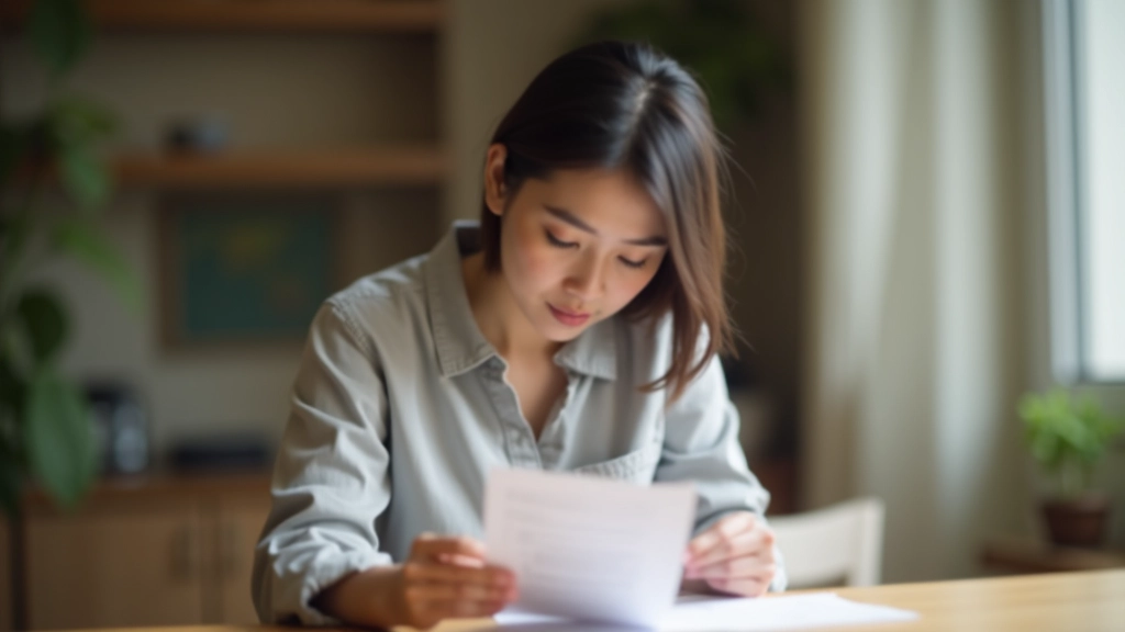 Person holding credit card and examining printed receipt at dining table